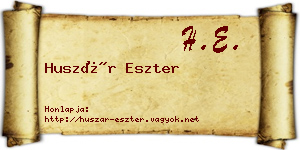 Huszár Eszter névjegykártya